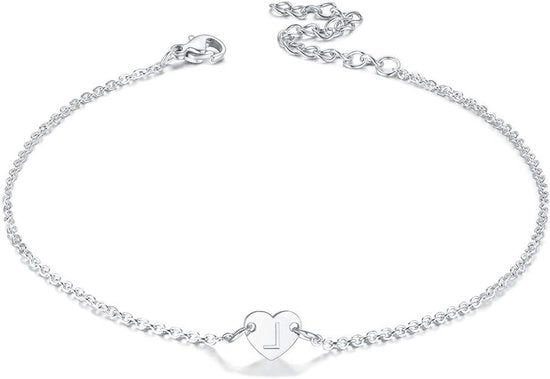 Anelli per Donna - Acciaio Inossidabile Cuore Charm Anello con Lettere A-Z - Accessori per Piedi Nudi - Regali d'Estate per Ragazze 27 cm
