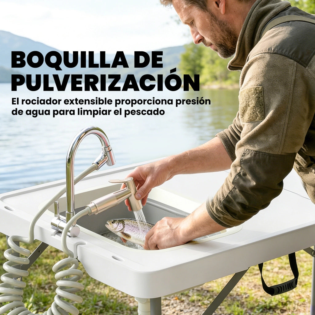 Tavolo da Pesca Pieghevole Regolabile ¨C Zephmum ¨C Grigio 120x60x90
