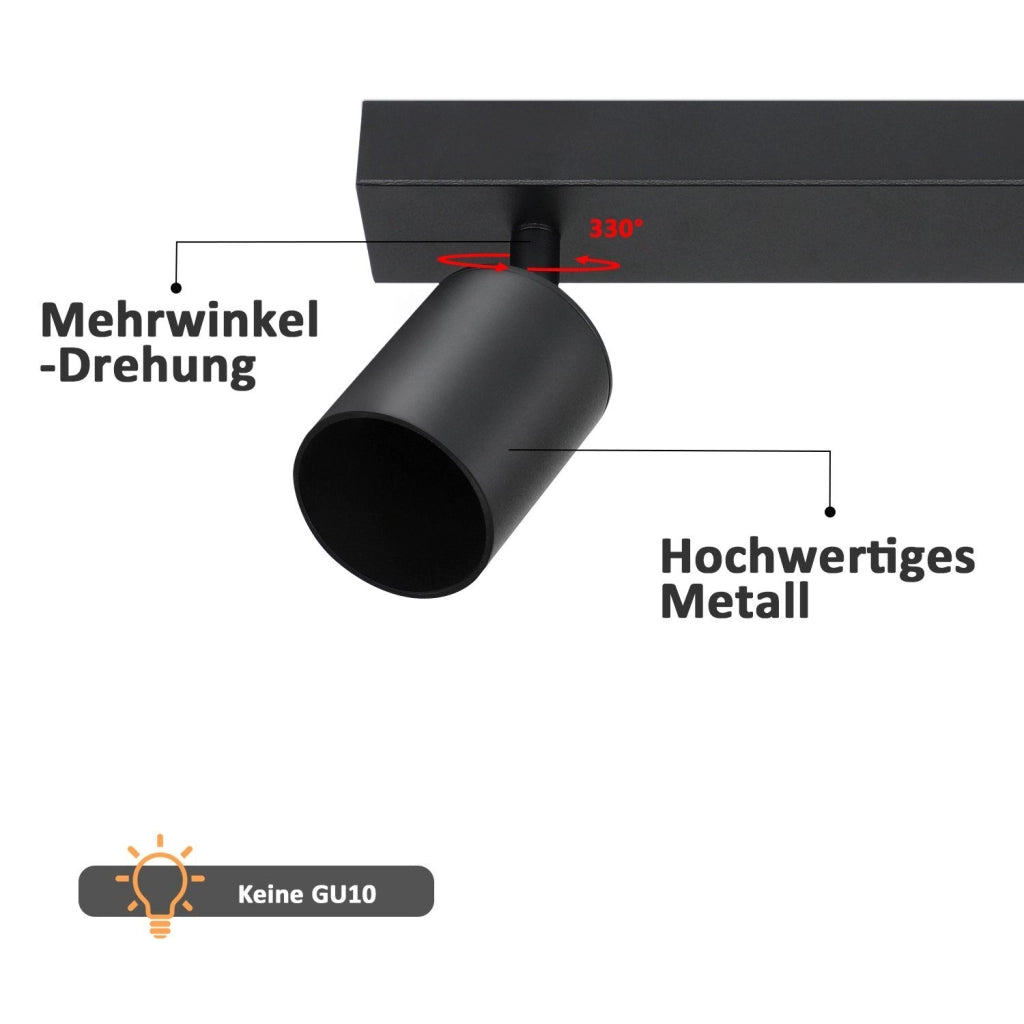 ZMH Faretto da soffitto 4 luci GU10 design industriale moderno orientabili per soggiorno corridoio