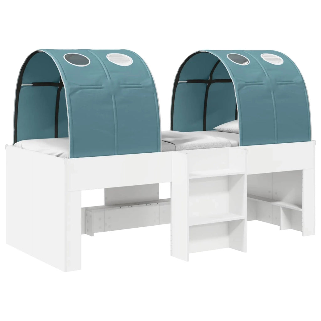 Letto con Tunnel 4 pcs Bianco e azzurro Legno ingegnerizzato