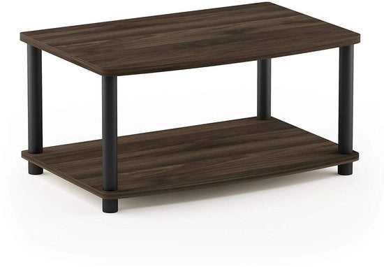 Scaffale per TV a 2 livelli con design a tubo, Columbia Noce/Nero
