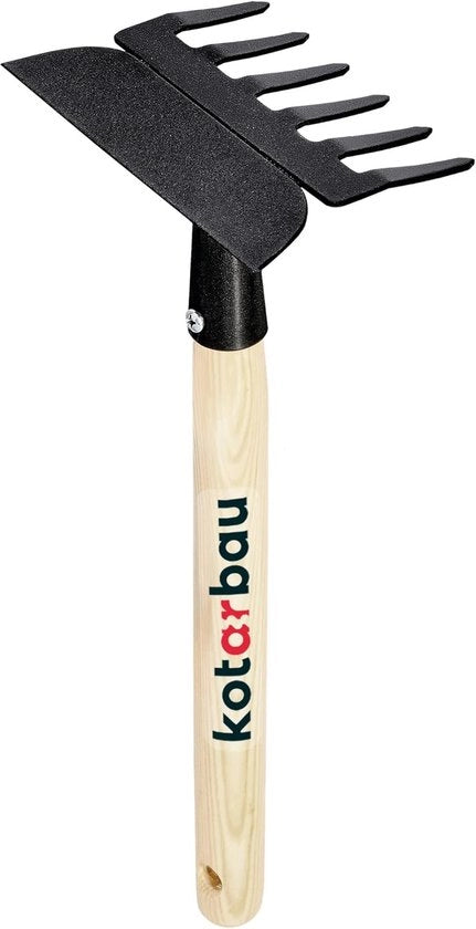 Falcetto per giardino con lama in acciaio e 6 denti con tallone doppio rasoio per mani con manico in legno 330mm