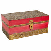 Portagioie in legno e metallo rosso 20x11x9h