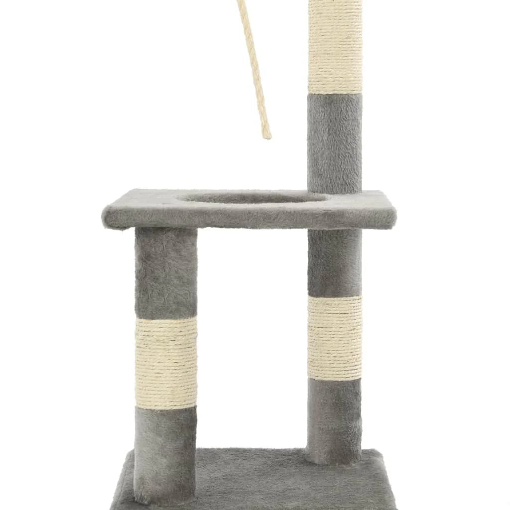 Tiragraffi albero per gatti cuccia per gatti giocattolo peluche sisal 109 cm grigio 3702239