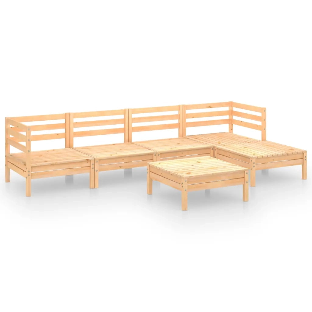 Set Divani da Giardino 6 pz in Legno Massello di Pino cod mxl 36557