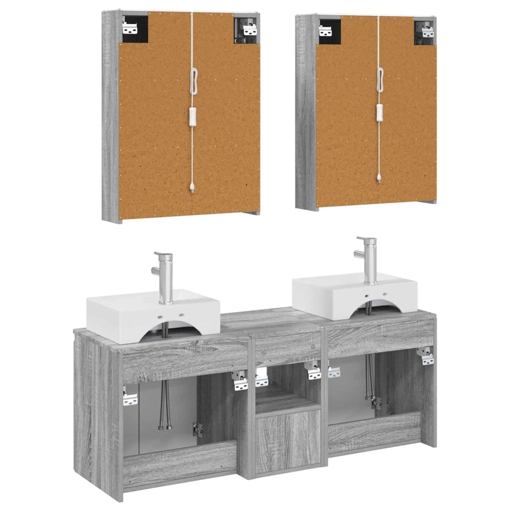 Set di Armadi da Bagno 5 pcs Sonoma grigio Legno ingegnerizzato 3406412