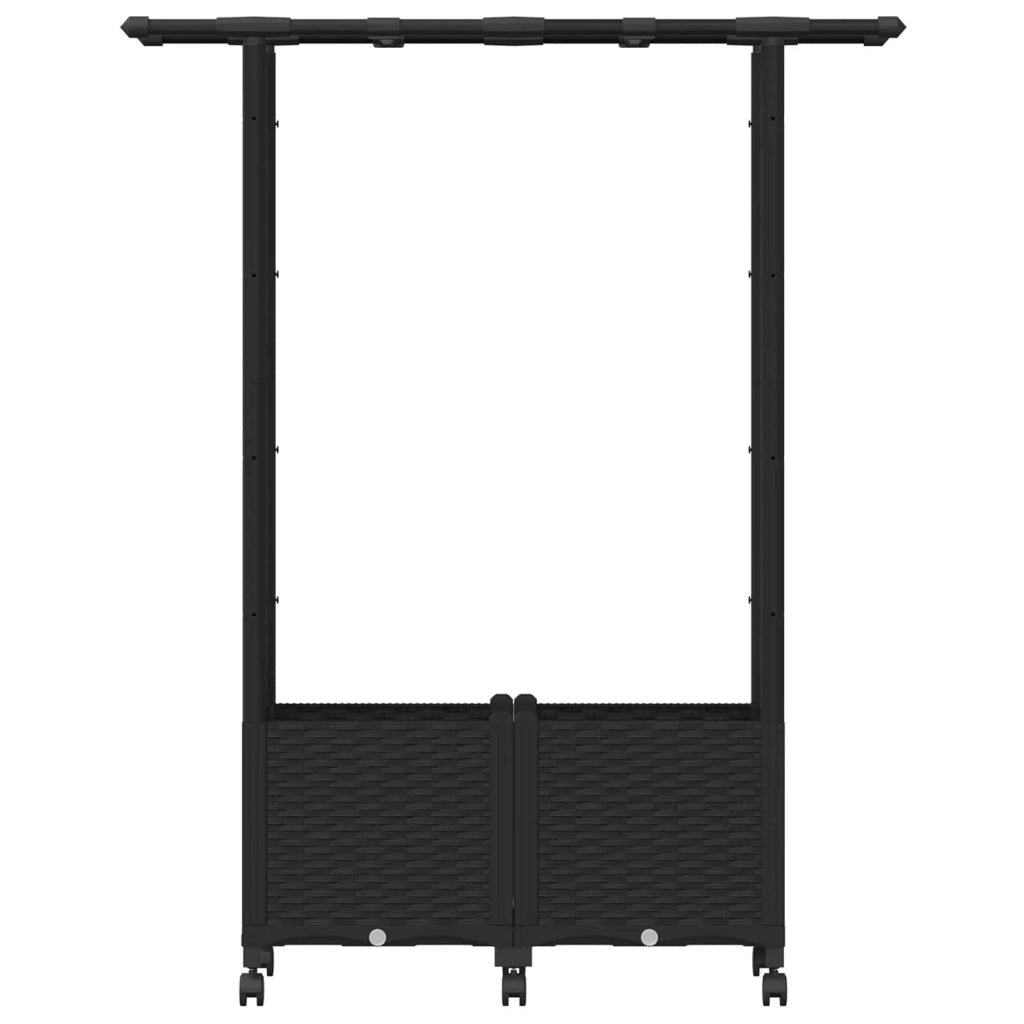 Letto Rialzato con Griglia e Tetto Nero 124,5 x 40 x 142 cm PP 3423030