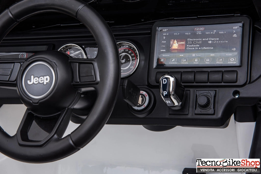 Auto Macchina Elettrica per Bambini JEEP FIAT Wrangler RUBICON 12V 2 Posti  con Mp3 - Sedile in Pelle -Rosso