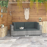 Poltrone Modulari ad Angolo con Cuscini 2 pz Polyrattan Grigio cod mxl 68563