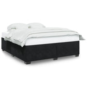 Letto matrimoniale | Letto per adulti | Giroletto senza Materasso Nero 200x200 cm in Velluto