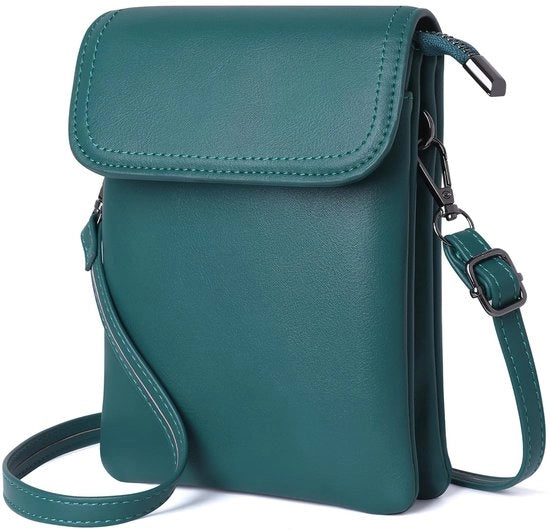 Borsa da braccio per donna - pelle PU - adatta per smartphone - blu