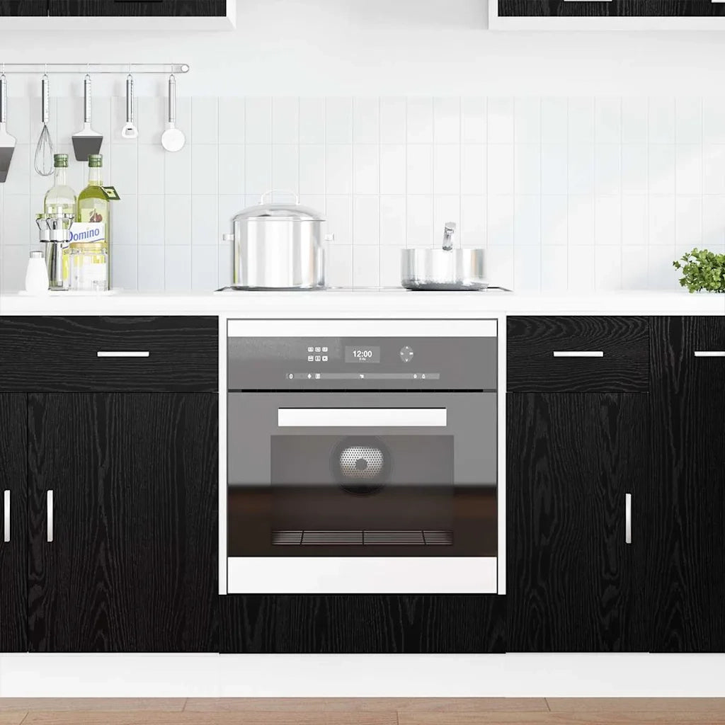 vidaXL Armadio per forno Rovere nero 60 x 46 x 81.5 cm