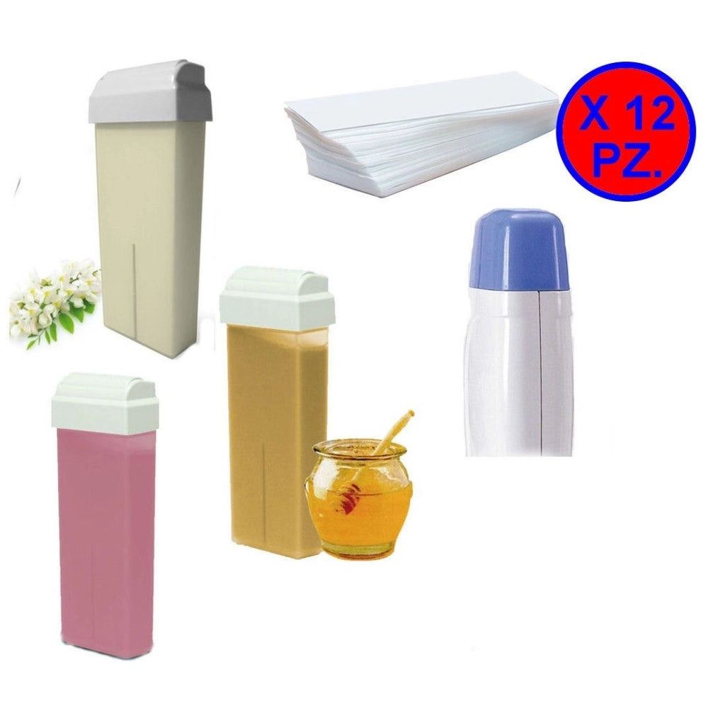 Trade Shop - Confezione 12 Rullo Cera Miele Zinco Titanio 100ml Depilazione Rullo Ceretta -   -zinco    -