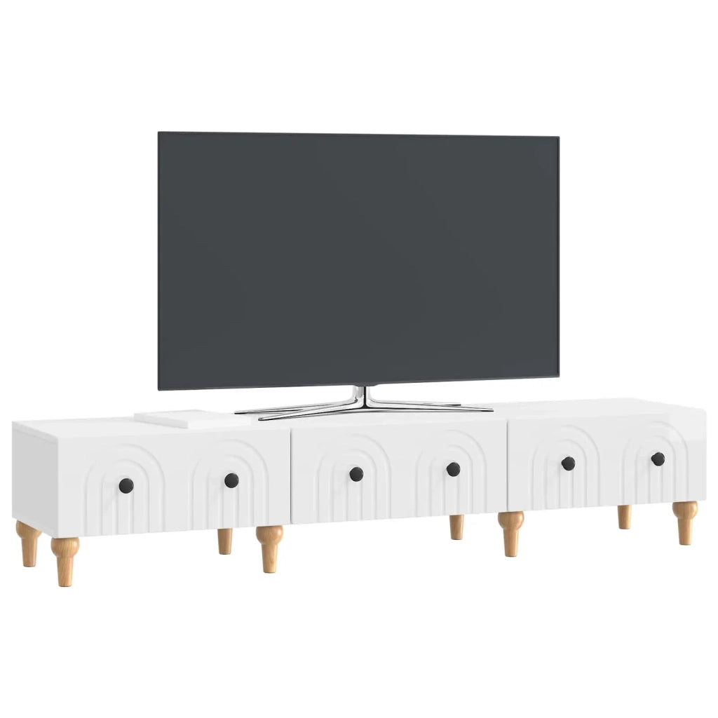 Mobile TV Bianco Lucido 147 x 34,5 x 30 cm Legno ingegnerizzato 894249