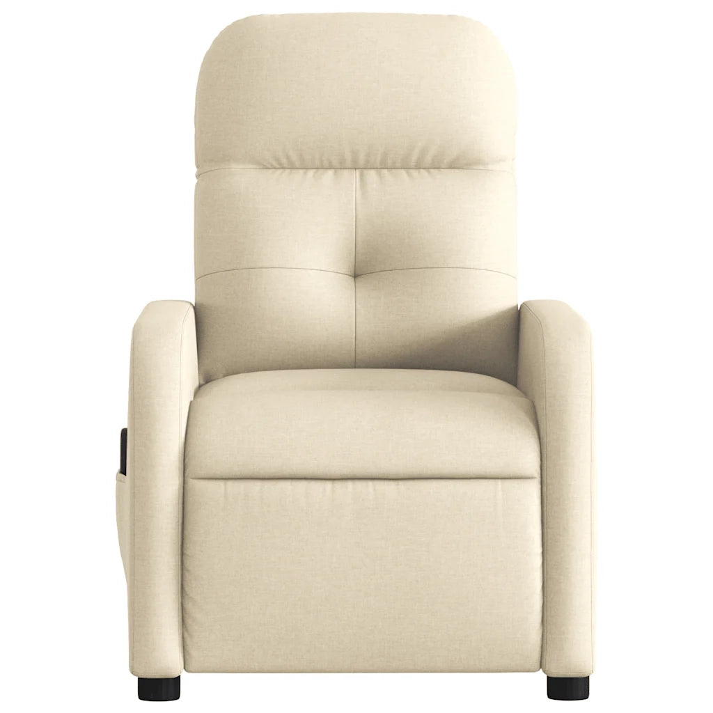 Divano Sedia-Poltrona Reclinabile Massaggiante Elettrica Crema in Tessuto 685520