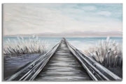 Dipinto Su Tela Pontile cm 120X3,8X80