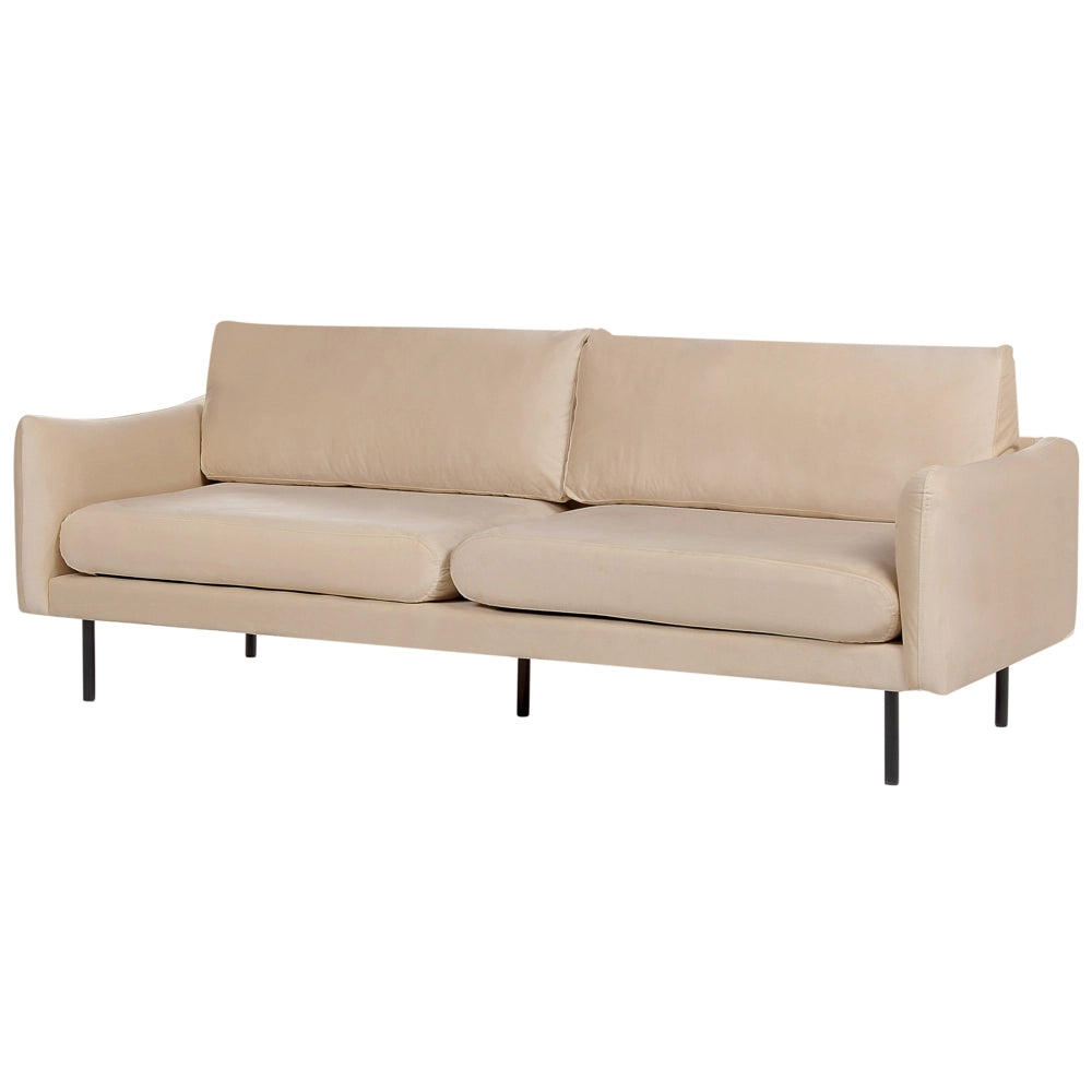 Set da soggiorno in velluto beige 5 posti Gambe Nere Stile Retrò Moderno