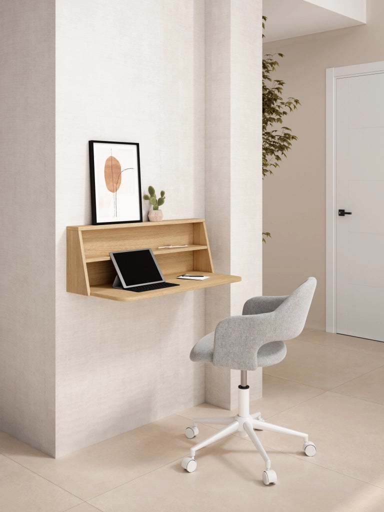 Scrivania da parete Herdasa effetto rovere dorato