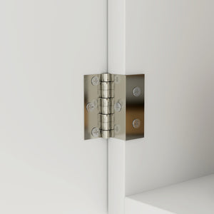 Specchio da Bagno Ovale 45x13,5x 90 cm con Armadietto in MDF Bianco