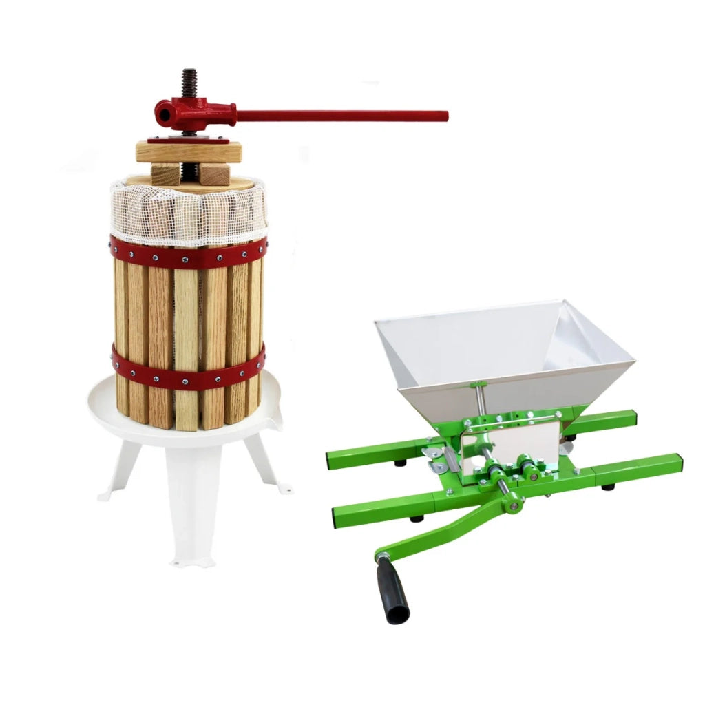 Pressa per Frutta 6 Litri e Trituratore 7 Litri per Fare Succo, Sidro e Vino