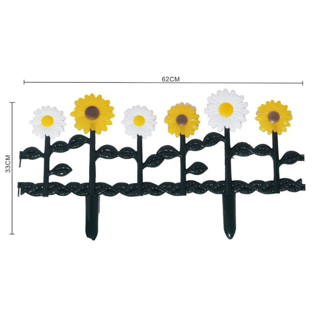 Trade Shop - Recinzione Per Giardino Steccato Forma Fiore In Plastica Arredo Giardino 33x62cm -