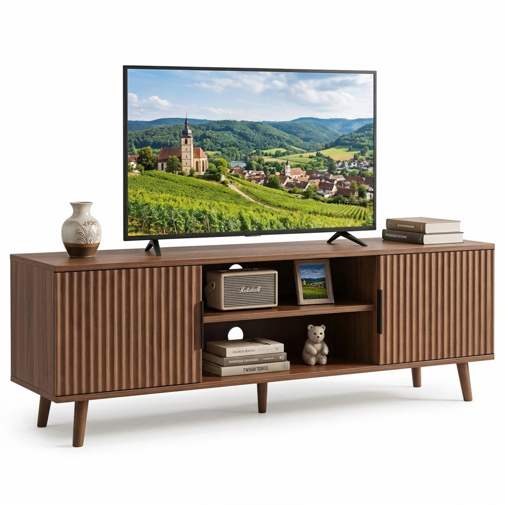 MOBILE TV 138 cm Noce in MDF con ripiani aperti