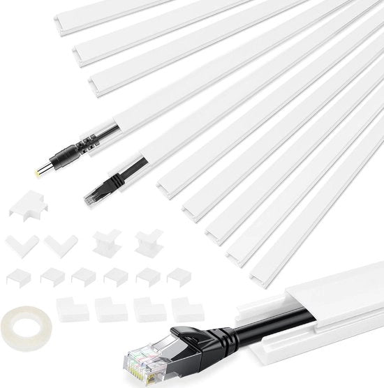 Gola di cavo - autoadesivo - 10 pezzi - bianco - 15 x 9 mm