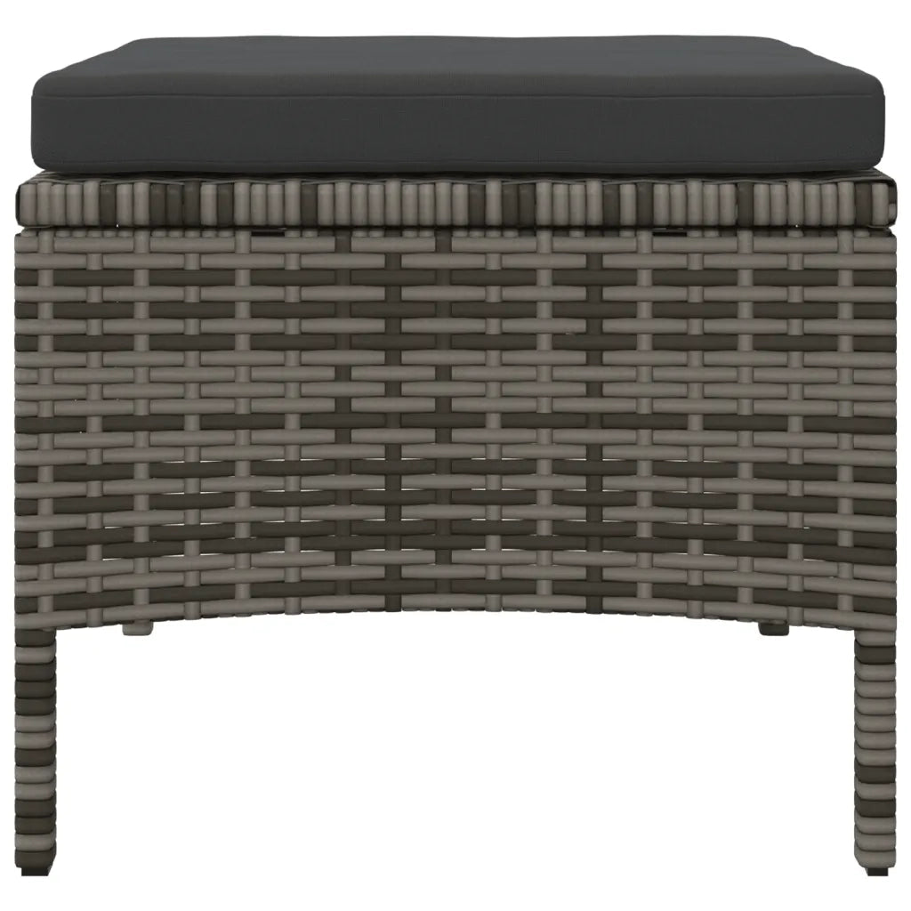 Divano da Giardino a 2 Posti Tavolino e Pouf Polyrattan Grigio 313593