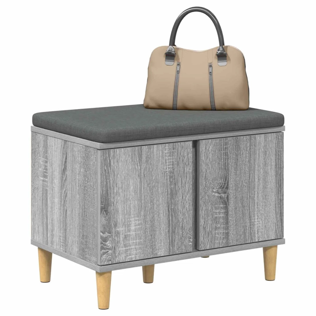 Panca per ingresso con cuscino Sonoma grigia 60 x 38 x 46 cm 891525