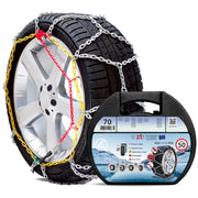 Catene Da Neve In Metallo 9 mm Omologate TUV e GS Onorm Montaggio Rapido Per Auto Macchina Furgone SUV Con Tensionatore Autobloccante Misura: Misura 70