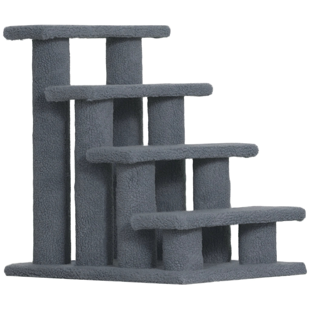 Scaletta per Gatti 4 Gradini ¨C zephmum ¨C Grigio 61x41x60 cm