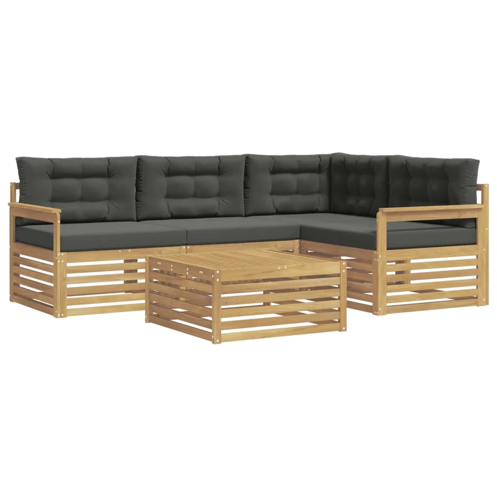Set di divani da esterno 6 pz Bianco e Antracite Poliestere 3390432