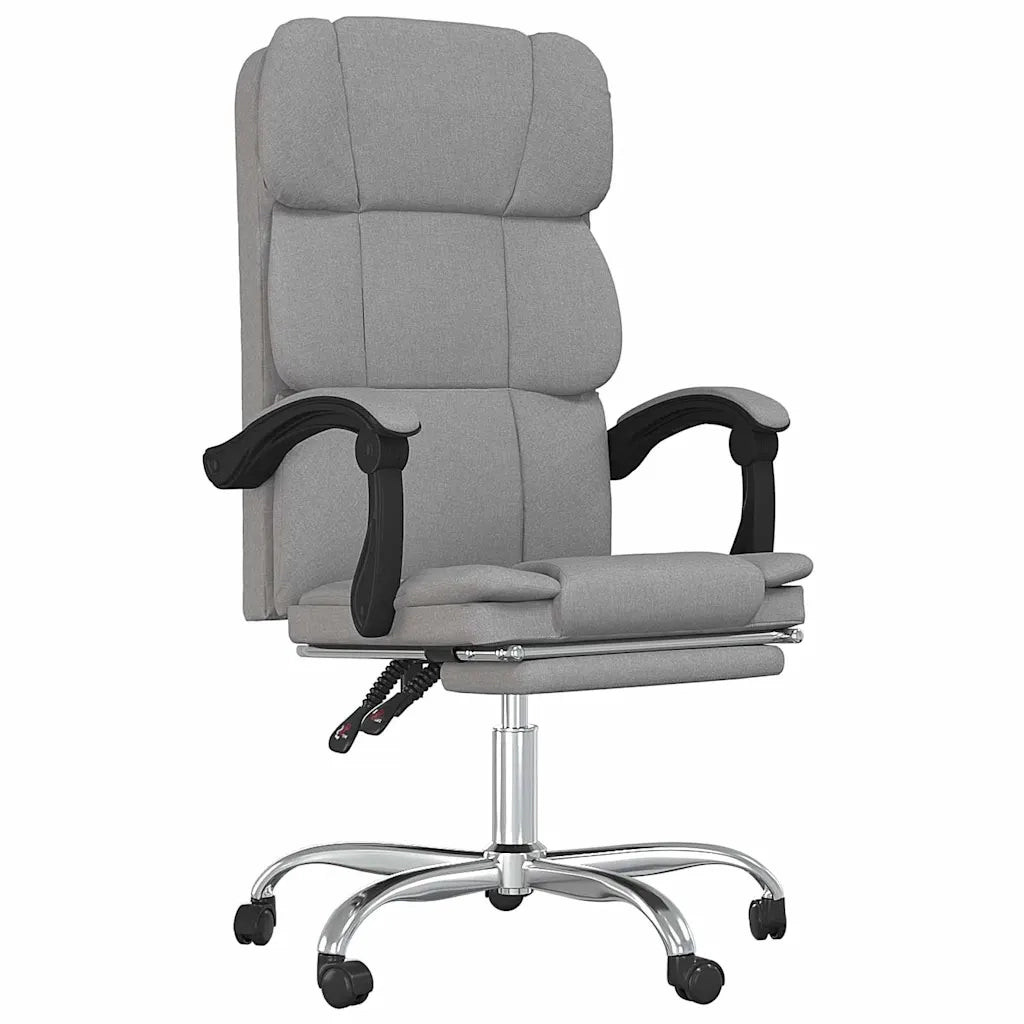 Sedia per studi-Poltrona da Ufficio Reclinabile Grigio Chiaro in Tessuto 488820