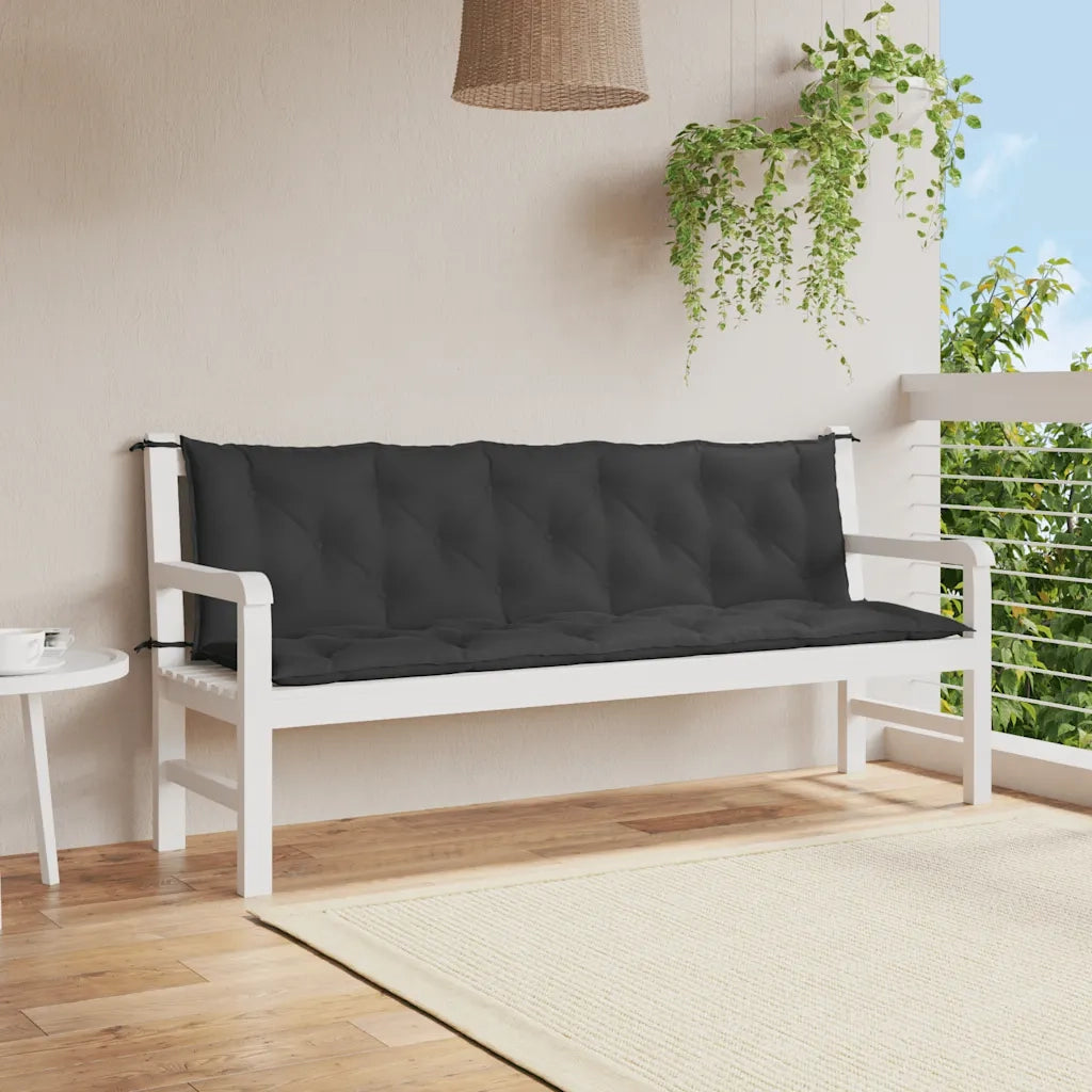 Cuscino per Panca Nero 180x(50+50)x7 cm in Tessuto Oxford 315035