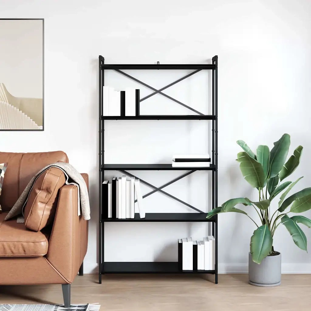 Libreria Rovere Nero 80 x 30 x 155 cm Legno multistrato 868413