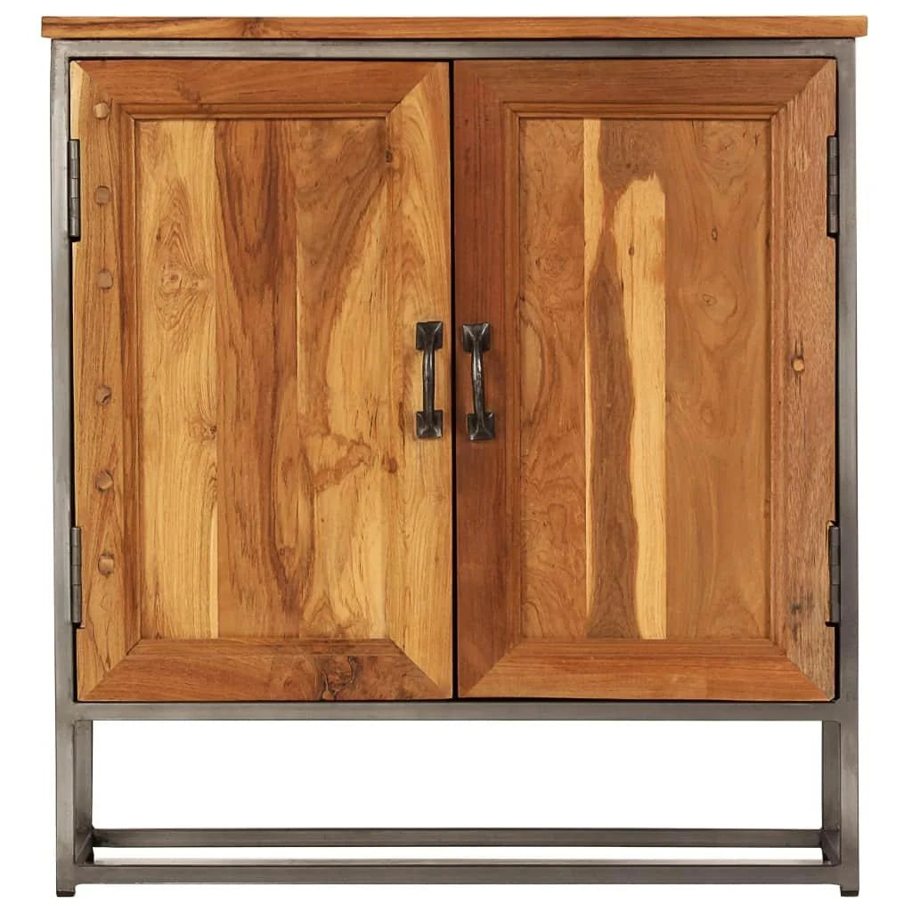 Credenza buffet consolle mobile contenitore in teak riciclato e acciaio 70 cm marrone 4402120