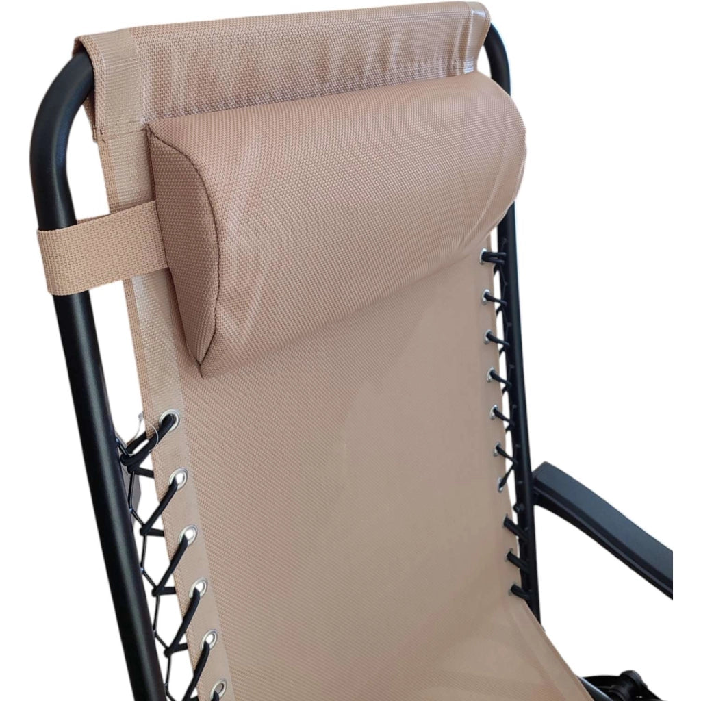 FERCASA SEDIA SDRAIO GREEK IN ACCIAIO PIEGHEVOLE RECLINABILE REGOLABILE ECRU' 94X65X113