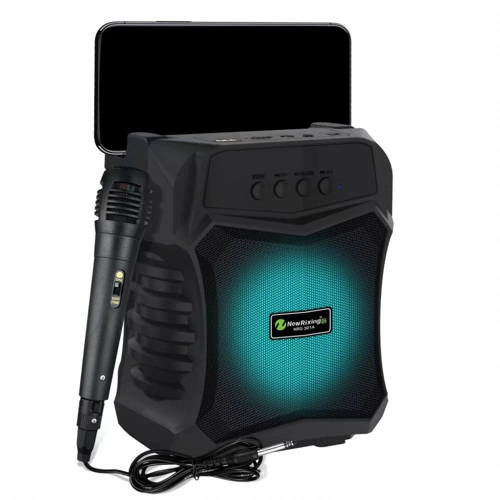 Trade Shop - Altoparlante Bluetooth Portatile Karaoke Con Microfono Cablato Radio 5watt Q-s53 -