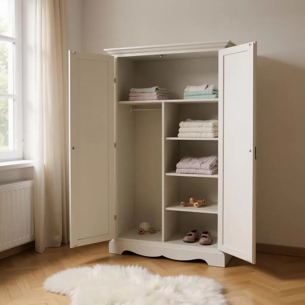 Armadio stipo in legno avorio anticato arte povera 87x40x192h - Mobili 2G