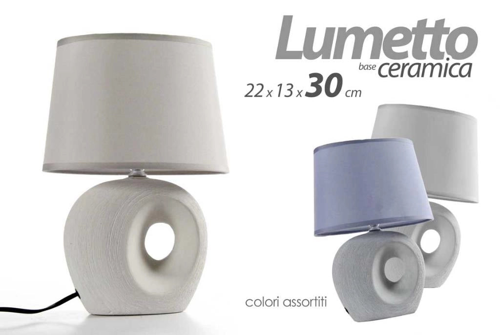 Lampada da tavolo comodino con base in ceramica 30 cm 2 Colori