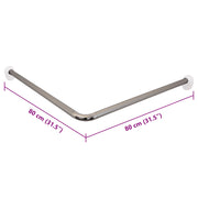 RIDDER Bastone Angolare per Tenda Doccia Cromato 80x80x2,5 cm 425896