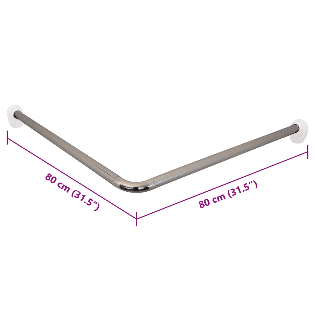 RIDDER Bastone Angolare per Tenda Doccia Cromato 80x80x2,5 cm 425896