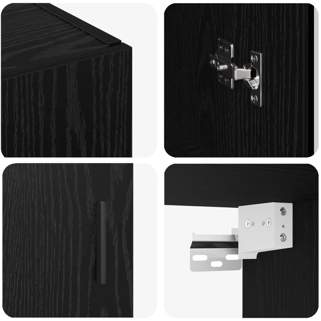 Armadi da Muro 2 pz Rovere nero 69,5 x 34 x 90 cm CFW3221795