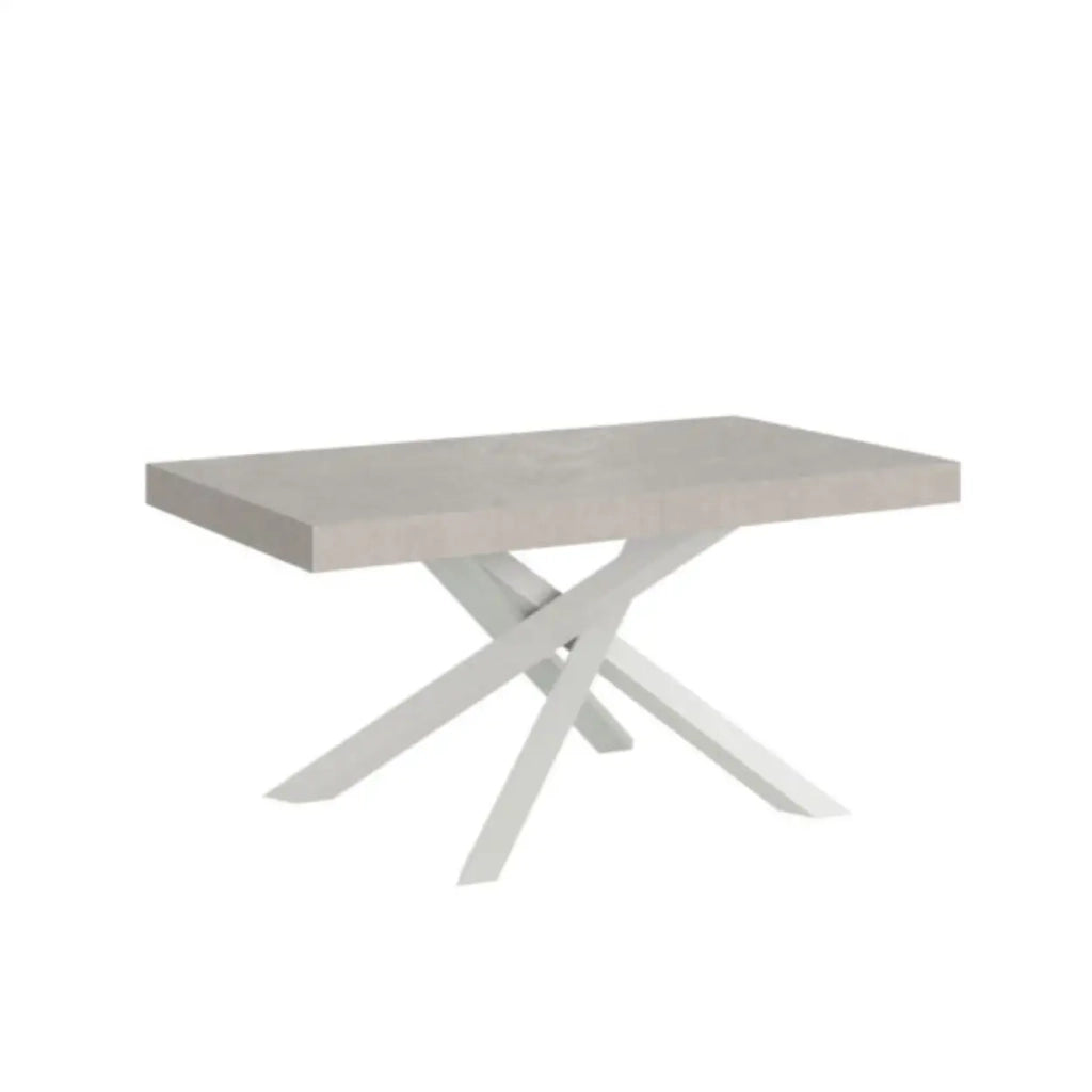 Tavolo allungabile 160/264x90 cm Volantis cashmere gambe bianche