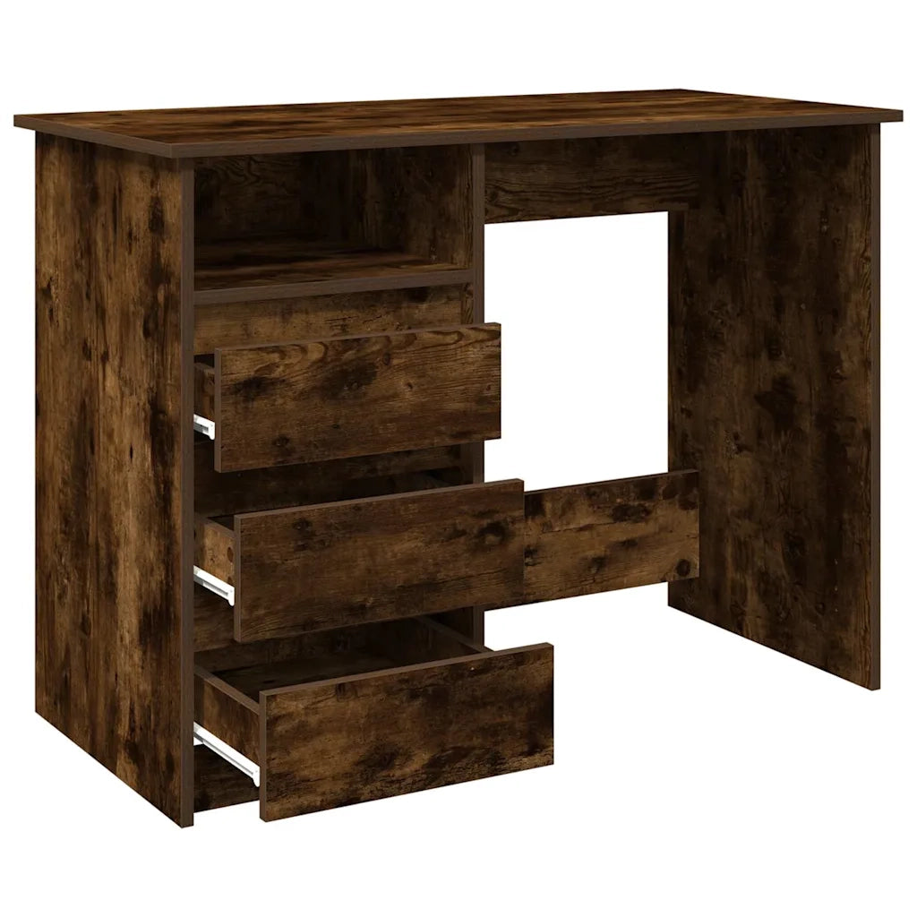 Scrivania | Tavolo da Ufficio Rovere Fumo 102x50x75 cm in Legno Multistrato
