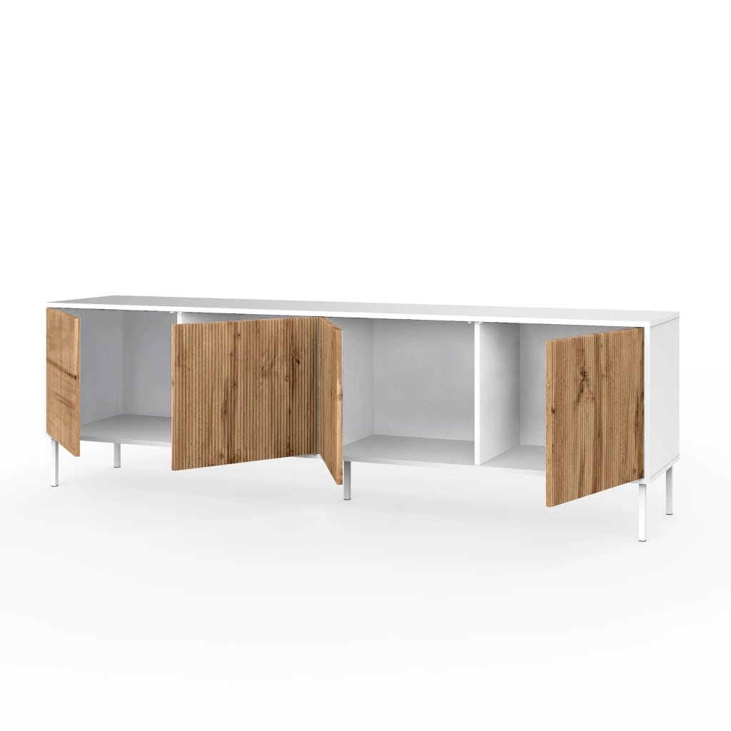 Buffet 4 ante BUDAPEST-S bianco/quercia