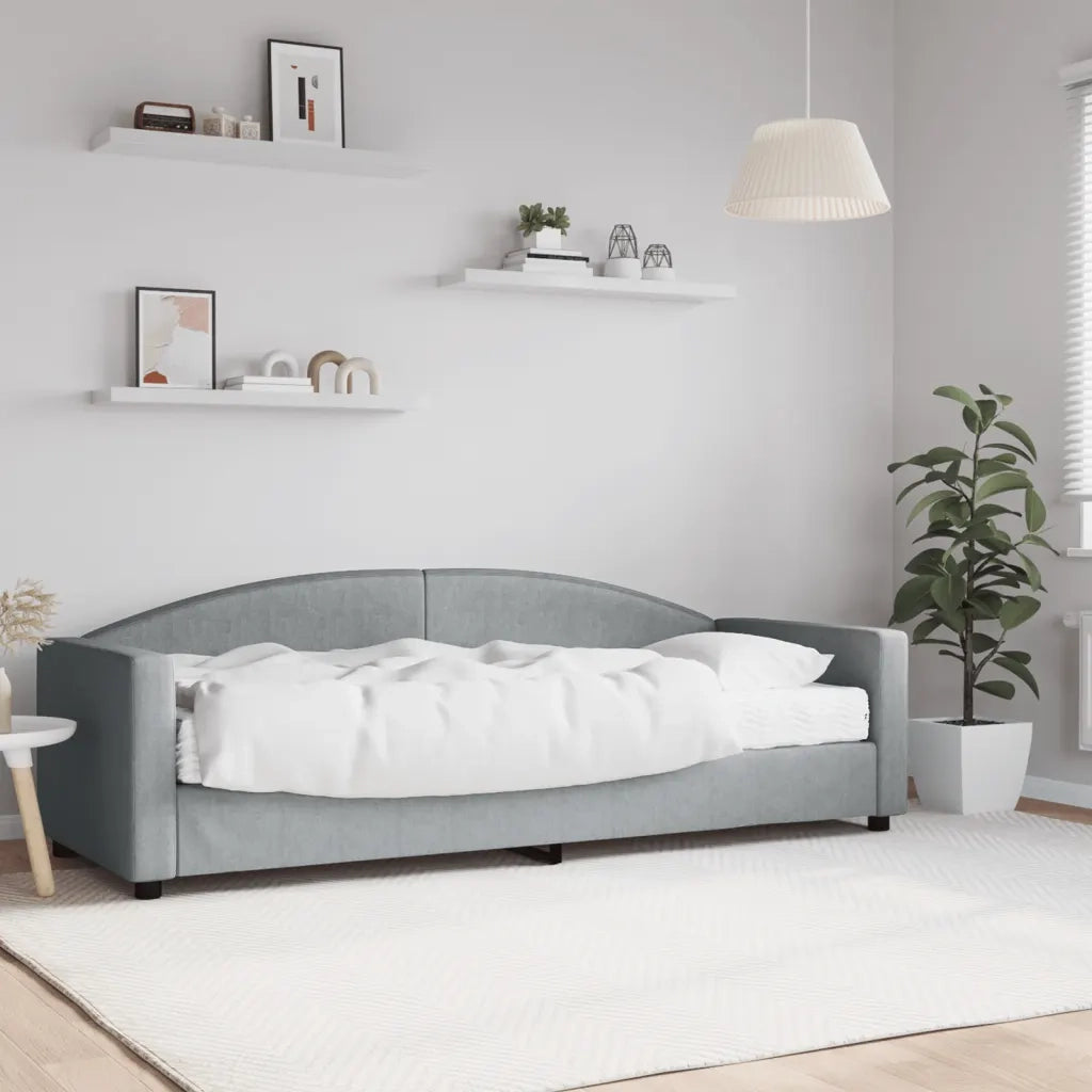 Divano Letto con Materasso Grigio Chiaro 80x200 cm in Tessuto 3197165