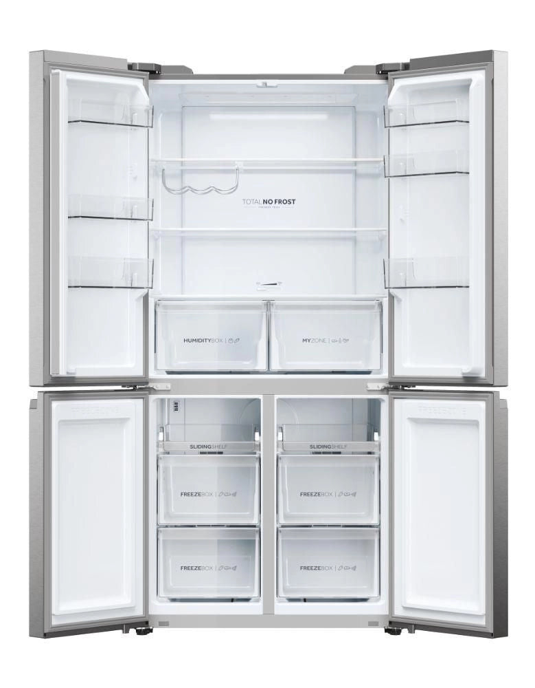 Haier Cube 90 Serie 5 HCR5919ENMP frigorifero side-by-side Libera installazione 528 L E Platino, Acciaio inox