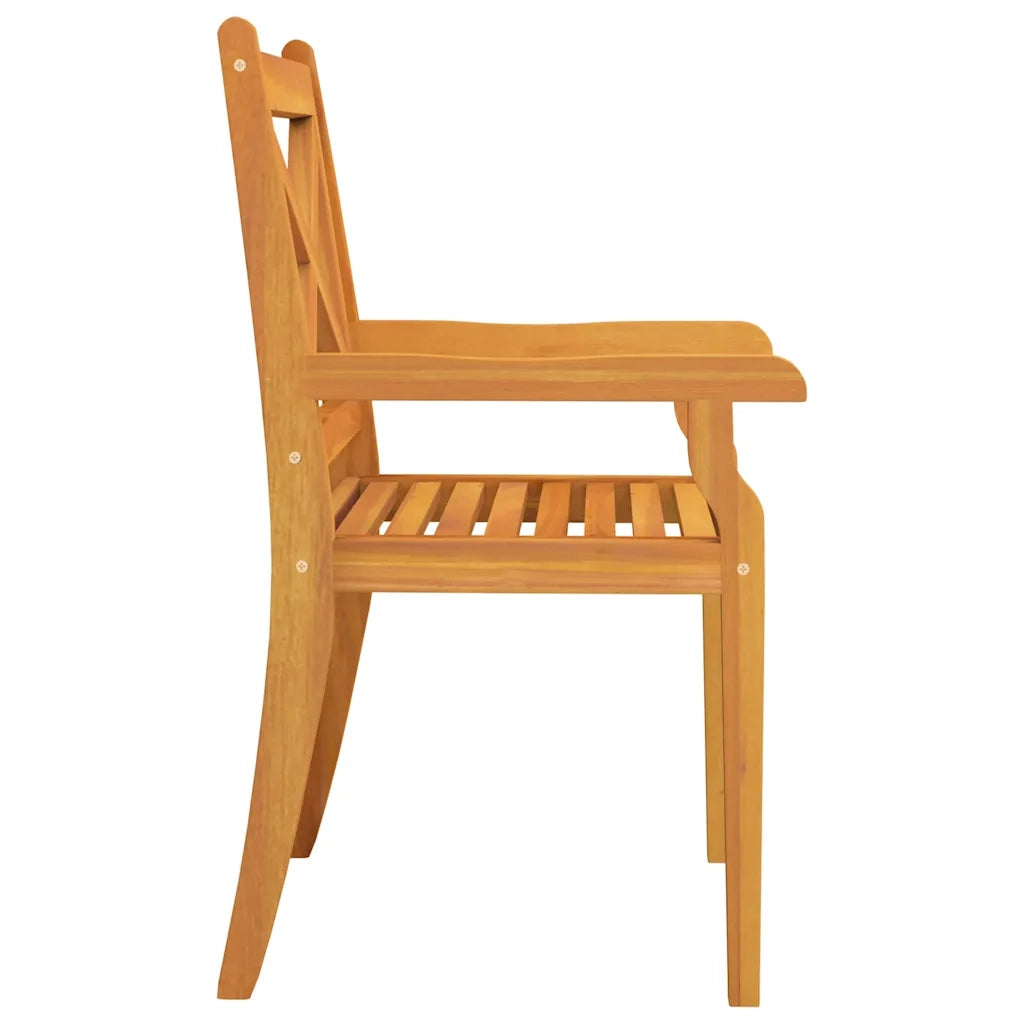 Sedie da Pranzo da Esterni 2 pz in Legno Massello di Acacia cod mxl 16842