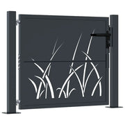 Cancello da giardino antracite 100x100 cm in acciaio design erba CFW2211140